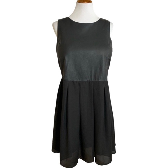 Forever 21 Dresses & Skirts - SOLD-Forever 21 Faux Leather Skater Dress
